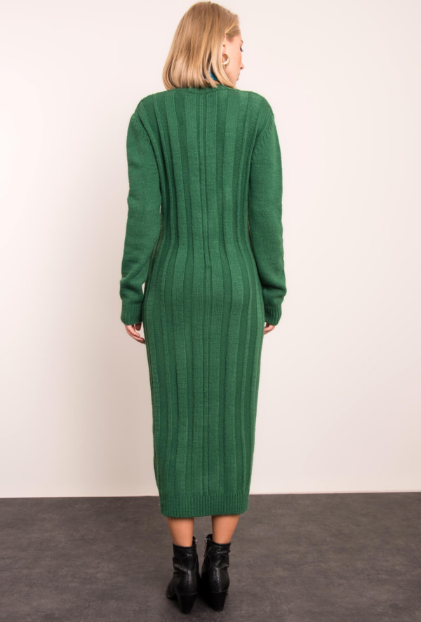 Zielona sukienka Factory Price z długim rękawem maxi w stylu casual