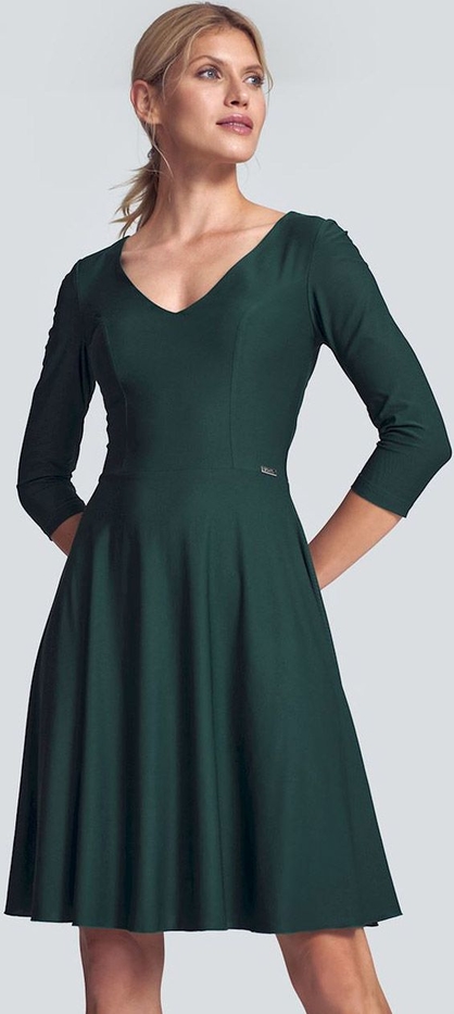 Zielona sukienka Figl z długim rękawem midi