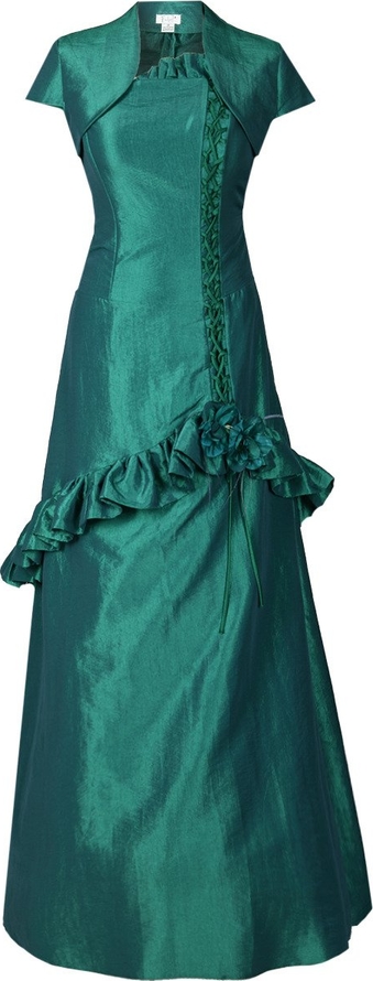 Zielona sukienka Fokus z krótkim rękawem maxi