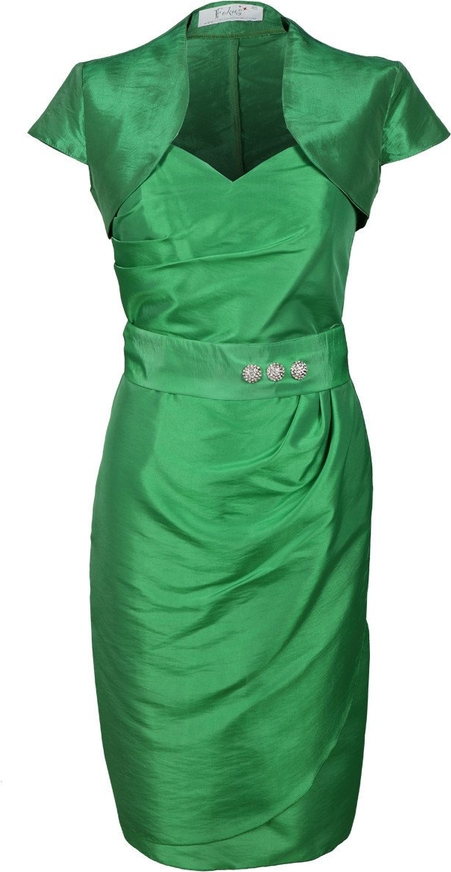 Zielona sukienka Fokus z krótkim rękawem midi