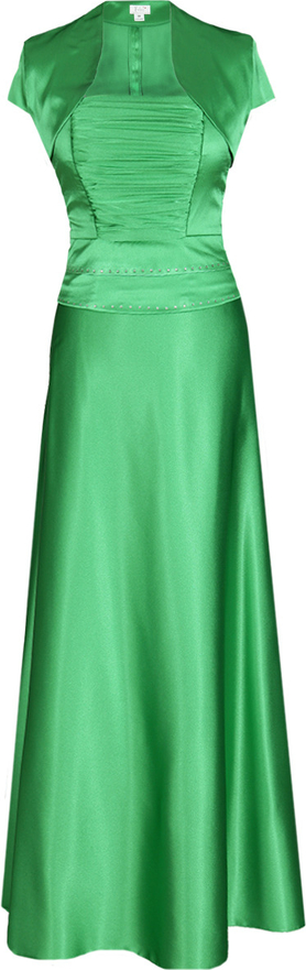 Zielona sukienka Fokus z krótkim rękawem rozkloszowana