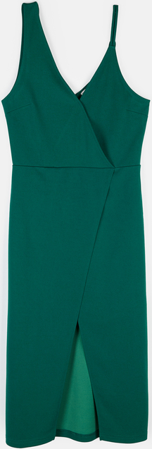 Zielona sukienka Gate na ramiączkach mini z dekoltem w kształcie litery v
