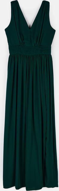 Zielona sukienka Gate prosta bez rękawów z dekoltem w kształcie litery v