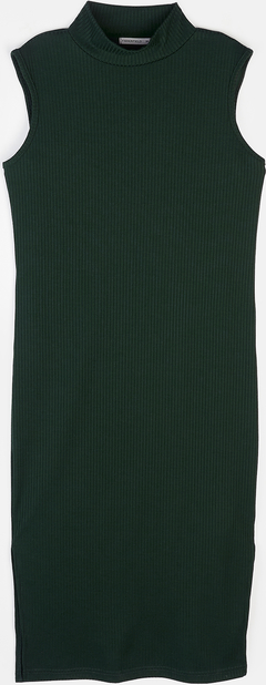 Zielona sukienka Gate prosta bez rękawów z golfem