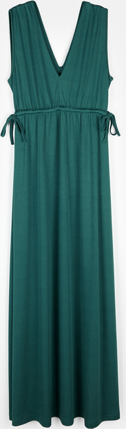 Zielona sukienka Gate w stylu casual z dekoltem w kształcie litery v prosta