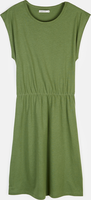 Zielona sukienka Gate z bawełny z krótkim rękawem w stylu casual
