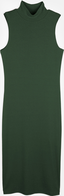 Zielona sukienka Gate z golfem midi bez rękawów