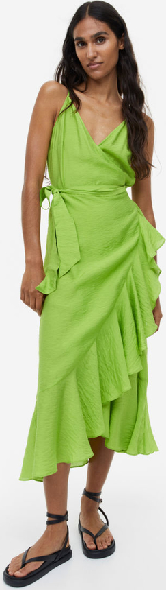 Zielona sukienka H & M kopertowa