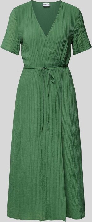 Zielona sukienka Jake*s w stylu casual midi z krótkim rękawem