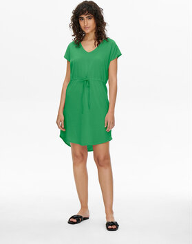 Zielona sukienka JDY z dekoltem w kształcie litery v z krótkim rękawem w stylu casual