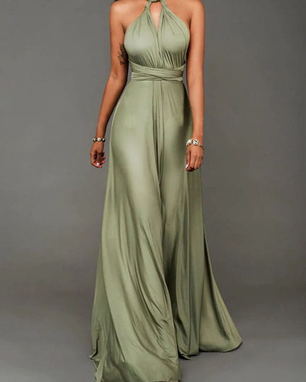 Zielona sukienka Kendallme bez rękawów z dekoltem w kształcie litery v maxi