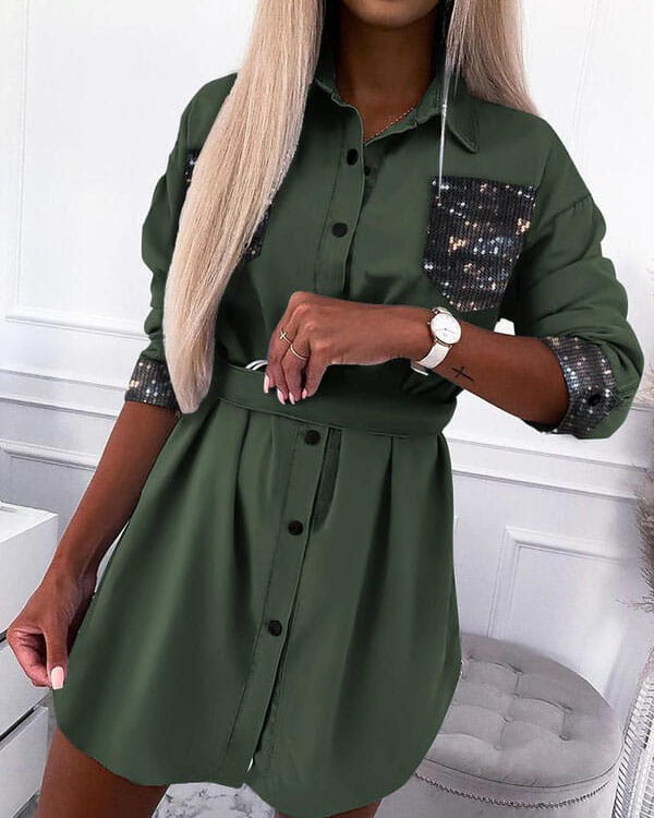 Zielona sukienka Kendallme mini z kołnierzykiem w stylu casual
