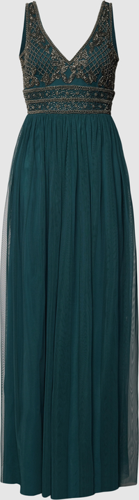 Zielona sukienka Lace & Beads maxi na ramiączkach