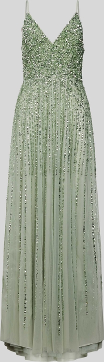 Zielona sukienka Lace & Beads na ramiączkach z tiulu