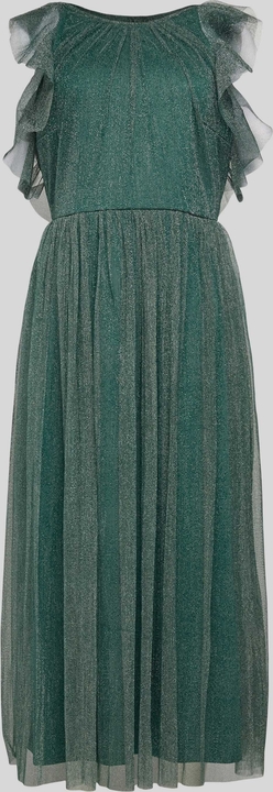 Zielona sukienka Lace & Beads z okrągłym dekoltem z tiulu maxi