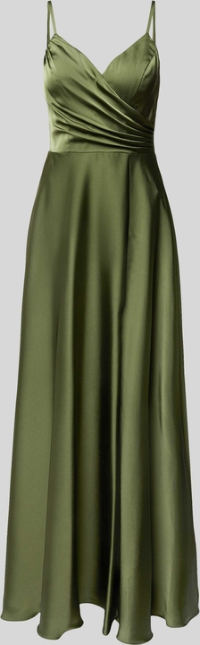 Zielona sukienka Laona maxi na ramiączkach z dekoltem w kształcie litery v