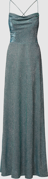 Zielona sukienka Luxuar Fashion maxi z dekoltem w kształcie litery v na ramiączkach