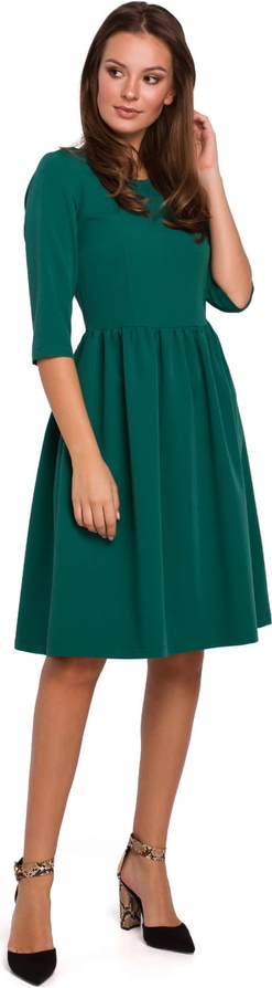 Zielona sukienka Makover z długim rękawem midi