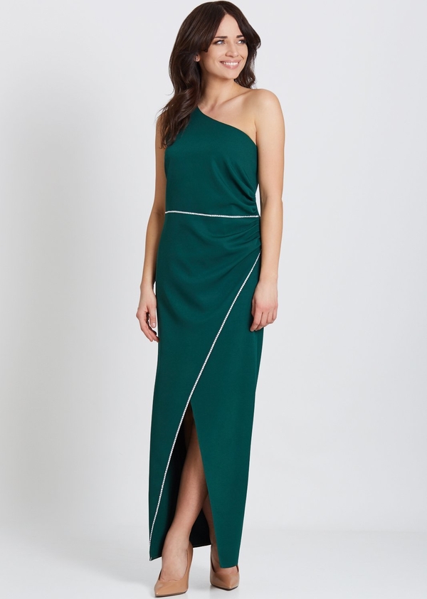 Zielona sukienka Marcelini asymetryczna
