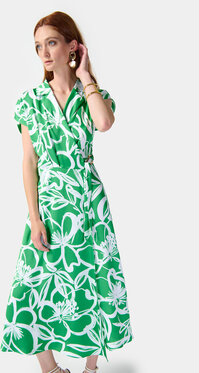 Zielona sukienka MODIVO trapezowa maxi w stylu casual