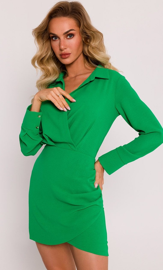 Zielona sukienka MOE mini w stylu casual