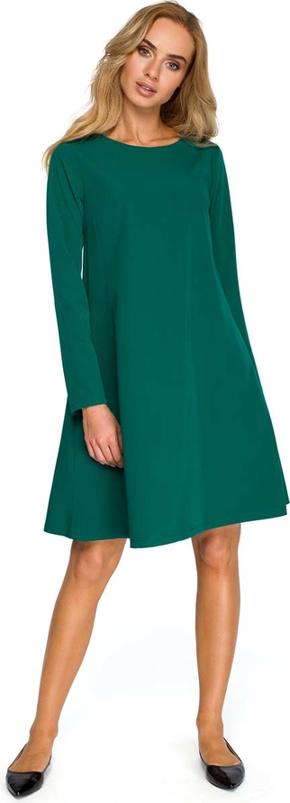 Zielona sukienka MOE z długim rękawem
