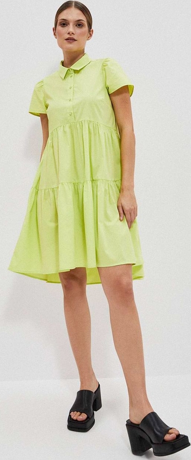 Zielona sukienka Moodo.pl mini w stylu casual z bawełny