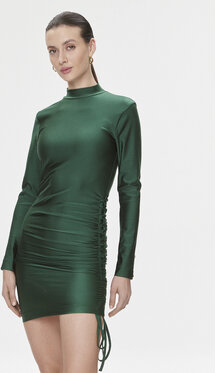 Zielona sukienka Mvp Wardrobe mini dopasowana z długim rękawem