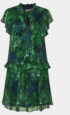 Zielona sukienka Nissa z krótkim rękawem