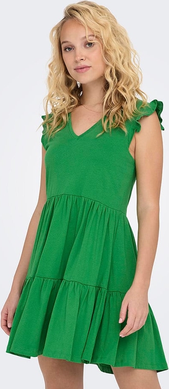 Zielona sukienka Only z dekoltem w kształcie litery v mini