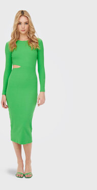 Zielona sukienka Only z długim rękawem dopasowana