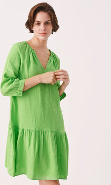 Zielona sukienka Part Two mini z dekoltem w kształcie litery v trapezowa