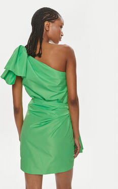 Zielona sukienka Pinko bez rękawów z asymetrycznym dekoltem mini
