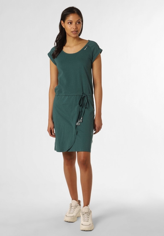 Zielona sukienka Ragwear z okrągłym dekoltem z krótkim rękawem mini