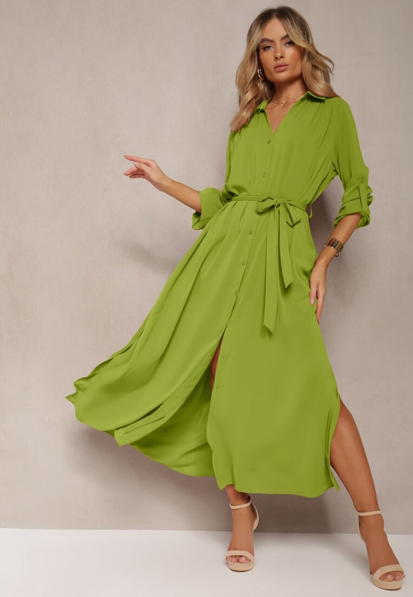 Zielona sukienka Renee koszulowa