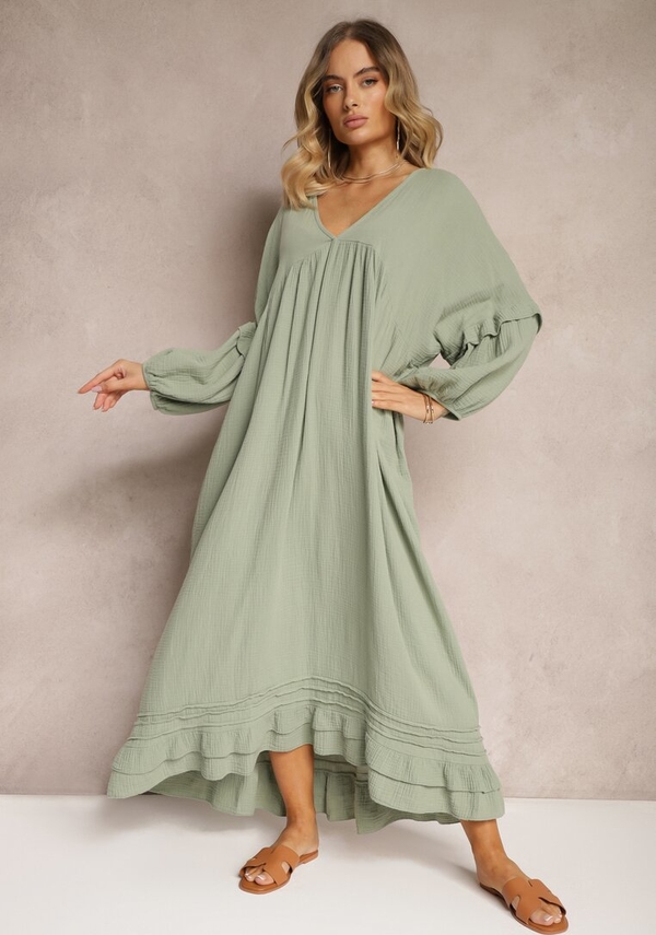 Zielona sukienka Renee w stylu casual maxi oversize