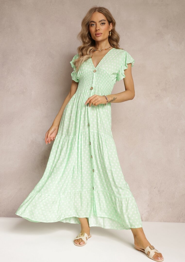 Zielona sukienka Renee z dekoltem w kształcie litery v