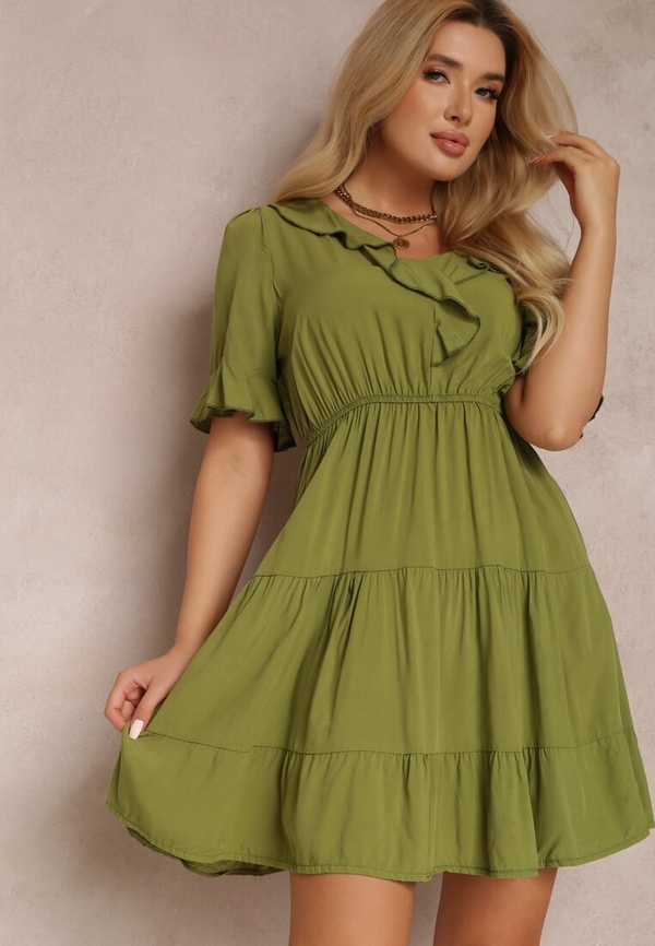 Zielona sukienka Renee z tkaniny
