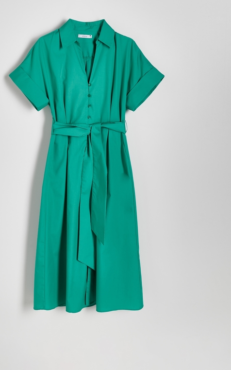 Zielona sukienka Reserved z tkaniny midi