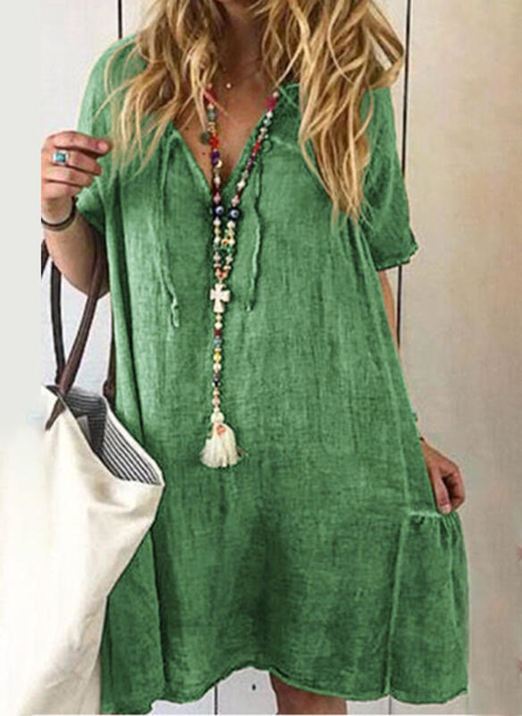 Zielona sukienka Sandbella z długim rękawem
