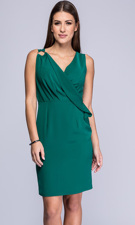 Zielona sukienka Semper midi z dekoltem w kształcie litery v