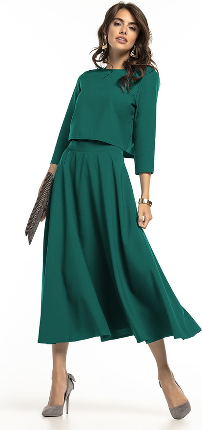 Zielona sukienka Tessita z długim rękawem