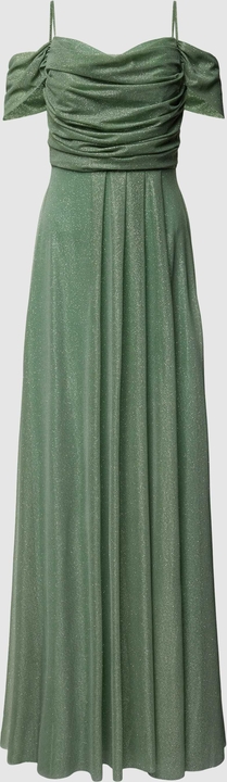 Zielona sukienka Troyden Collection maxi z dekoltem w kształcie litery v