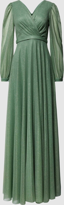 Zielona sukienka Troyden Collection maxi z długim rękawem