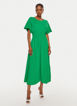 Zielona sukienka United Colors Of Benetton z okrągłym dekoltem z krótkim rękawem