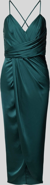 Zielona sukienka V By Vera Mont z satyny