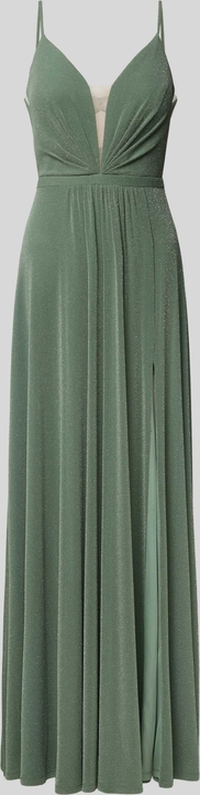 Zielona sukienka V.m. z dekoltem w kształcie litery v z bawełny maxi