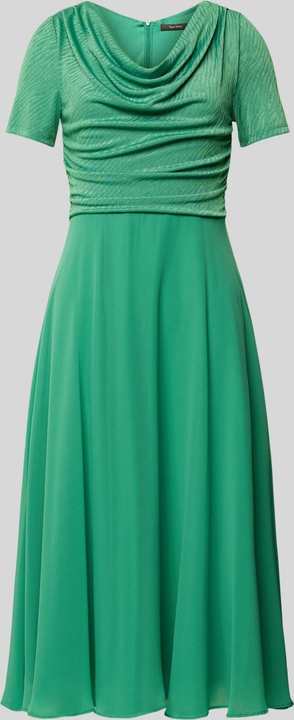 Zielona sukienka Vera Mont z szyfonu z krótkim rękawem