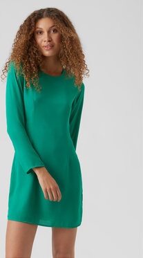 Zielona sukienka Vero Moda prosta z długim rękawem
