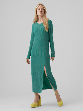 Zielona sukienka Vero Moda w stylu casual midi z długim rękawem